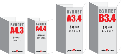 Печать рекламных буклетов А3, А4, B4 в типографии