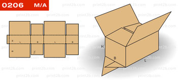 Коробка самосборная 0206 картонная, гофрокартонная, микрогофрокартонная