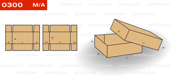 Коробка крышка-дно 0300 картонная, гофрокартонная, микрогофрокартонная