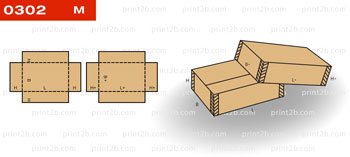 Коробка крышка-дно 0302 картонная, гофрокартонная, микрогофрокартонная