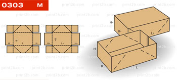 Коробка крышка-дно 0303 картонная, гофрокартонная, микрогофрокартонная
