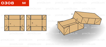 Коробка крышка-дно 0308 картон, гофрокартон, микрогофрокартон