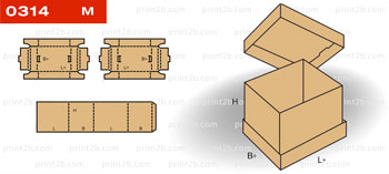 Коробка с крышкой, окошком 0314 картон, гофрокартон, микрогофрокартон