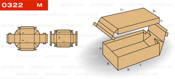 Коробка с крышкой, окошком 0322 картон, гофрокартон, микрогофрокартон