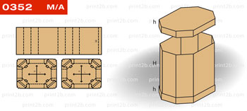 Коробка с крышкой, окошком 0352 картон, гофрокартон, микрогофрокартон